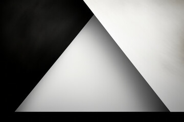Wall Mural - Black and white background, with a white triangles Abstract modern minimal Black and white triangle