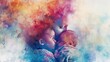 
Mother hold baby , watercolor style , Generative Ai 