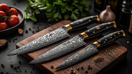 The kitchen knife banner with a wooden handle is a bright and attractive advertising poster design that attracts the attention of potential buyers and effectively conveys the main advantages of the pr
