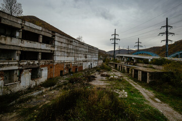 Wall Mural - Old abandoned industrial area waiting for demolition or reconstruction