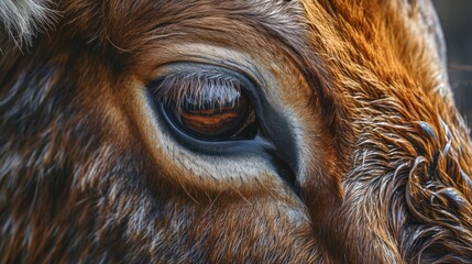 Poster -  a close up of a cow's eye with a blurry image of the cow's face on the left side of the cow'eye'eye '.