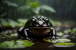 Black Rain Frog in a jungle environment