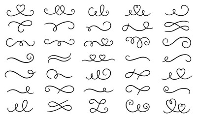 Wall Mural - swirls and scrolls ornament doodle. wedding decoration, decorative design elements, filigree curls, 