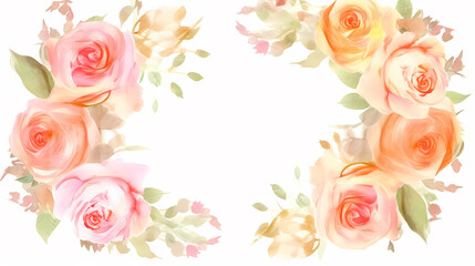 Pink rose flower composition background, decorative flower background pattern, floral border background