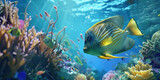 Fototapeta Pokój dzieciecy - underwater world with sea fish, generative AI