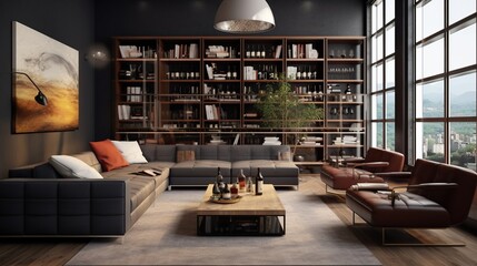 Interior design of modern living room 