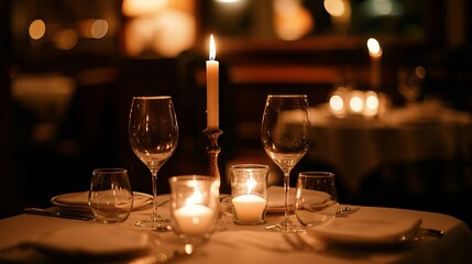 table setting in restaurant for wedding