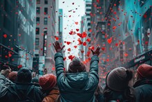 People On The Street Celebrate Valentines Day With Love And Joy Pragma
