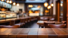 Interior Of A Cafe With Bokeh