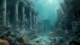 Fototapeta  - Exploring a lost city beneath the waves