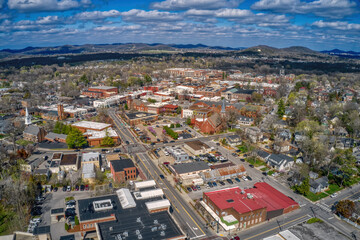 aerial view of franklin, tennessee during spring