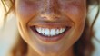 Radiant Joy: Close-Up of a Woman's Bright Smile and Teeth