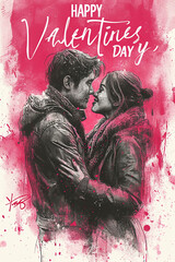 Wall Mural - Valentines letter card design, with 