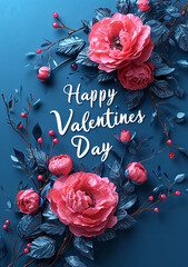 Wall Mural - Valentines letter card design, with 