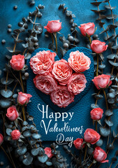 Wall Mural - Valentines letter card design, with 