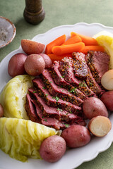 Wall Mural - Corned beef traditional Irish recipe for Saint Patricks day