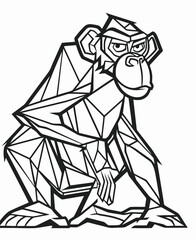 Wall Mural - illustration of a monkey