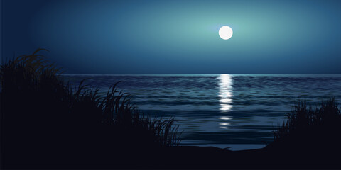moon over the sea