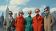 Winter in New York in the 1960’s - vintage clothing - retro vibe - stylish fashion - low angle shot 