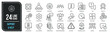 © Abbasy  Kautsar - Support and help simple minimal thin line icons. Related information, service, response, chat, feedback. Editable stroke. Vector illustration.