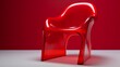 a vibrant red plastic chair, its passionate hue embodying strength and vitality, adding a touch of excitement and dynamism to the room, symbolizing boldness and creativity.