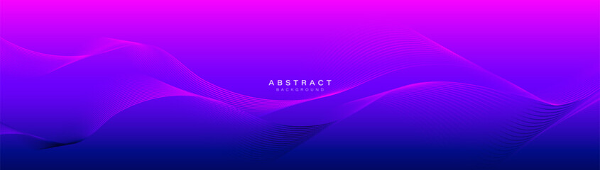 Fototapete - Technology connection background. Abstract wavy lines connection banner. Vector
