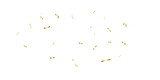 Fototapeta Do przedpokoju - Luxury gold sparkle confetti glitter and zigzag ribbon falling down on transparent background.