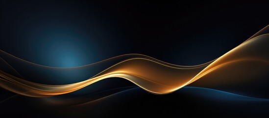 Wall Mural - Gold curved element on dark backgroun abstract.