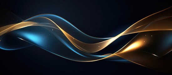 Wall Mural - Gold curved element on dark backgroun abstract.