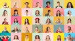 © Pixel-Shot - Big collage of emotional people on color background