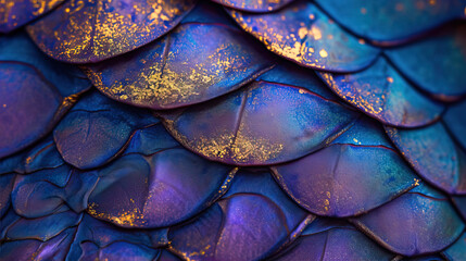 Canvas Print - Pearlescent, blue scales
