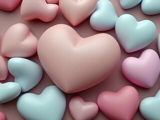 Cute pastel heart shape pattern for Valentine's or Wedding concept