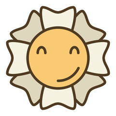 Poster - Hippy Flower vector colored icon or sign in Groovy style