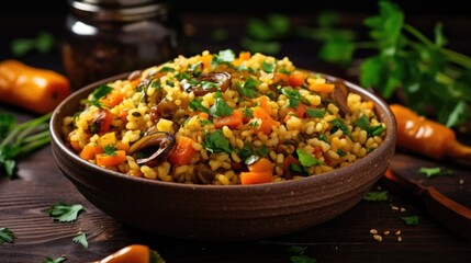 Sticker - Vegetarian bulgur pilaf.. Generative AI