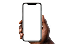 A Mobile Phone In The Hand Of An African American Man, Cut Out