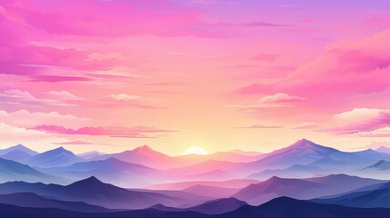 Sticker - sunsunrise landscape sky background illustration horizon scenic, outdoors panoramic, picturesque serene sunsunrise landscape sky background