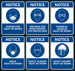 Wall Mural - Set of industrial warning sign