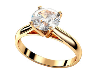 Beautiful gold engagement ring with a diamond, cut out