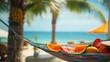 tropical holiday summer background illustration paradise sand, palm resort, getaway sunshine tropical holiday summer background
