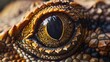  a close up of a lizard's eye with a tree in the reflection of it's reflection in the eye of the eye of another lizard's eye.