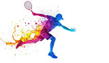 play tennis racket and splash isolated.