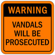 © middlenoodle - No vandalism warning sign and labels vandals will be prosecuted