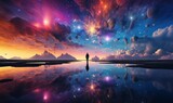 Fototapeta Fototapety z mostem - The most beautiful Cosmic Symphony photos with perfect colors. Generative Ai


