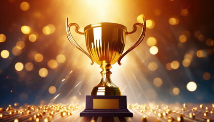 Wall Mural - gold trophy best champion award on success prize winner