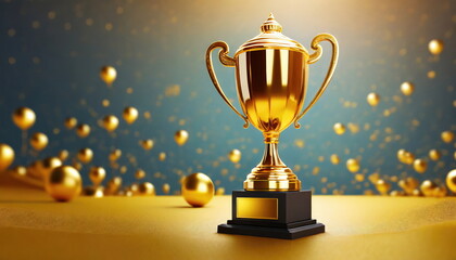 Wall Mural - gold trophy best champion award on success prize winner