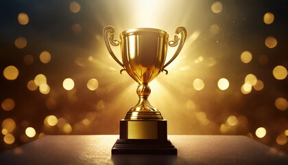 Wall Mural - gold trophy best champion award on success prize winner