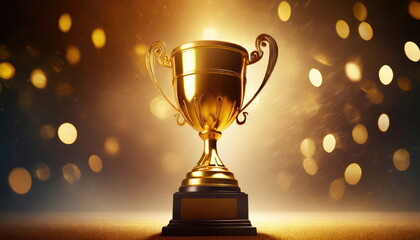 Wall Mural - gold trophy best champion award on success prize winner