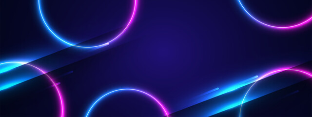 Wall Mural - Abstract glowing neon lights background vector.	
