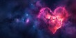 heart nebula in space with coloful background and stars for love and romance