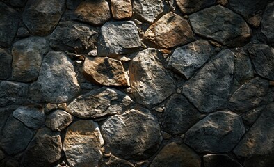 Canvas Print - fieldstone wall texture